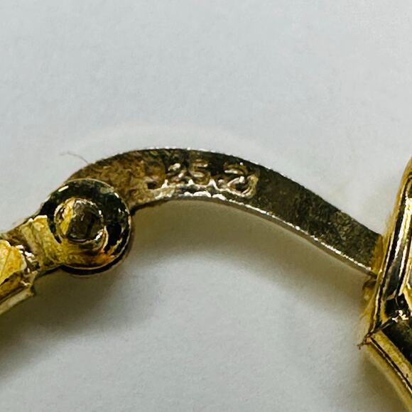 Bundle of Three Pairs of Gold Overlay Sterling Silver Hoop Earrings - Picture 6 of 7